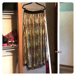 Metallic LuLaRoe Lucy maxi skirt